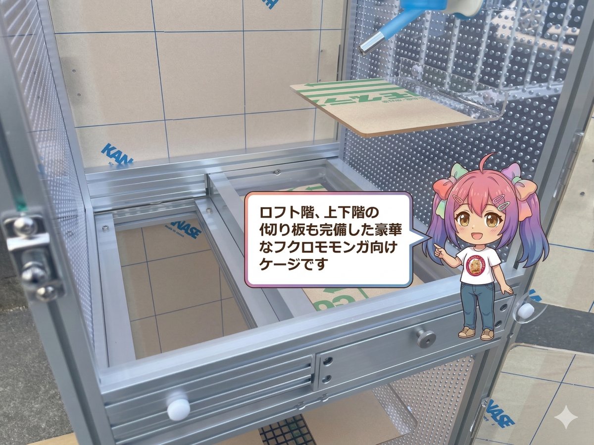 驚きの新構造？フクロモモンガ用「両A面」ケージが完成したよ✨の画像