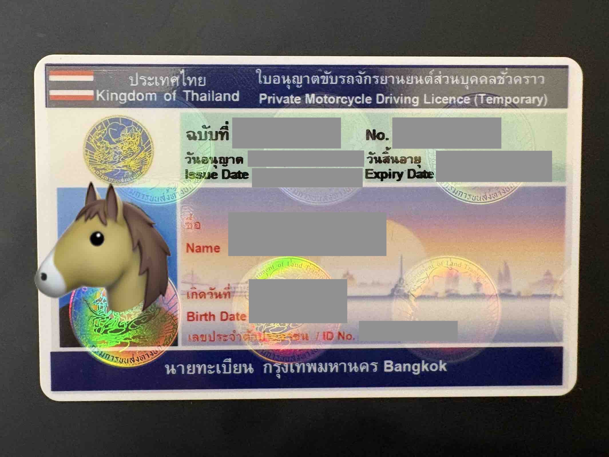 Private Motorcycle Driving License (Temporary)