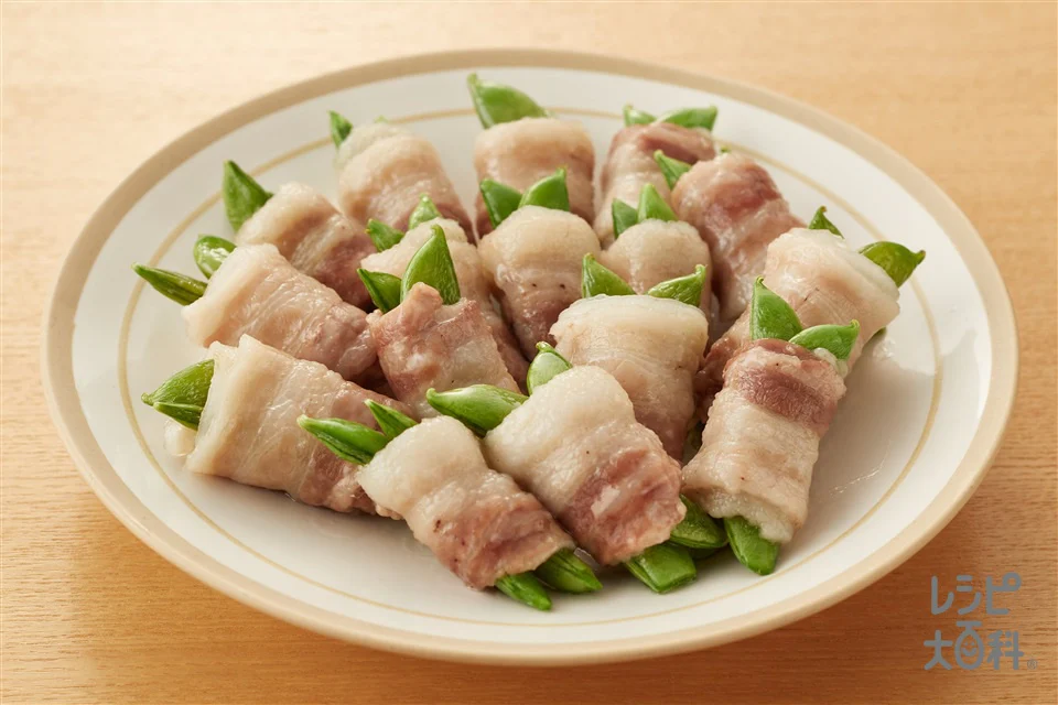 秒速 スナップエンドウ豚肉巻き