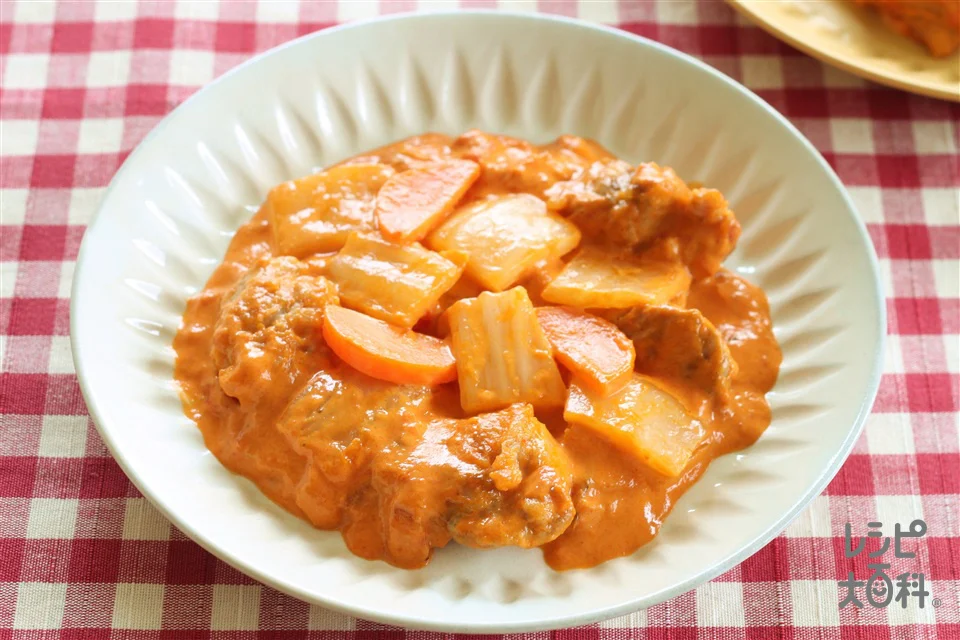 鶏と白菜のトマトクリーム煮