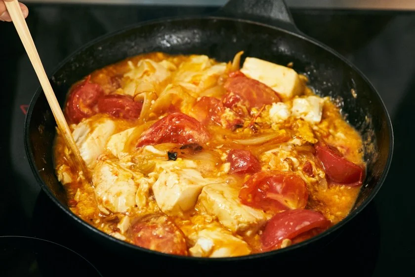 とまとと豆腐のふんわり炒めのつくり方_4_1