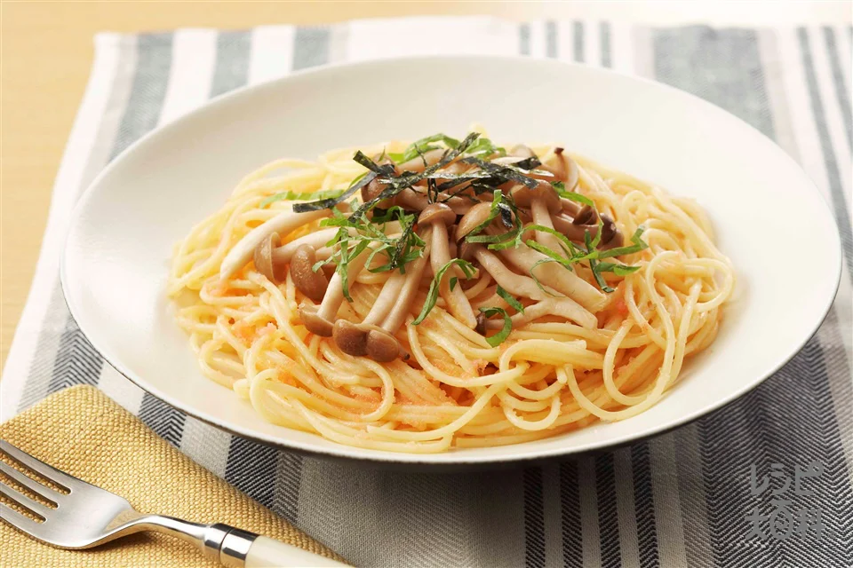 たらことしめじのスパゲッティ