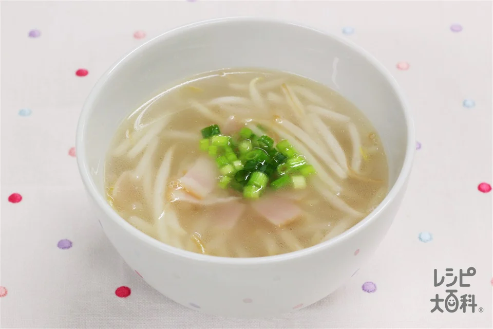 ベーコンともやしの簡単スープ やってみ!!