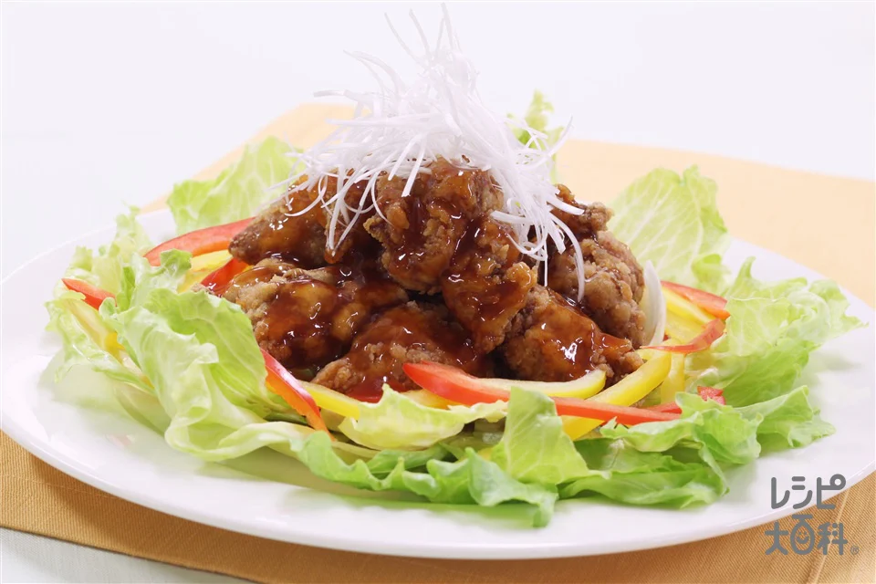 から揚げの甘酢あんかけサラダ
