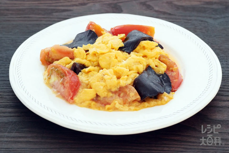 トマトときくらげの香味卵炒め