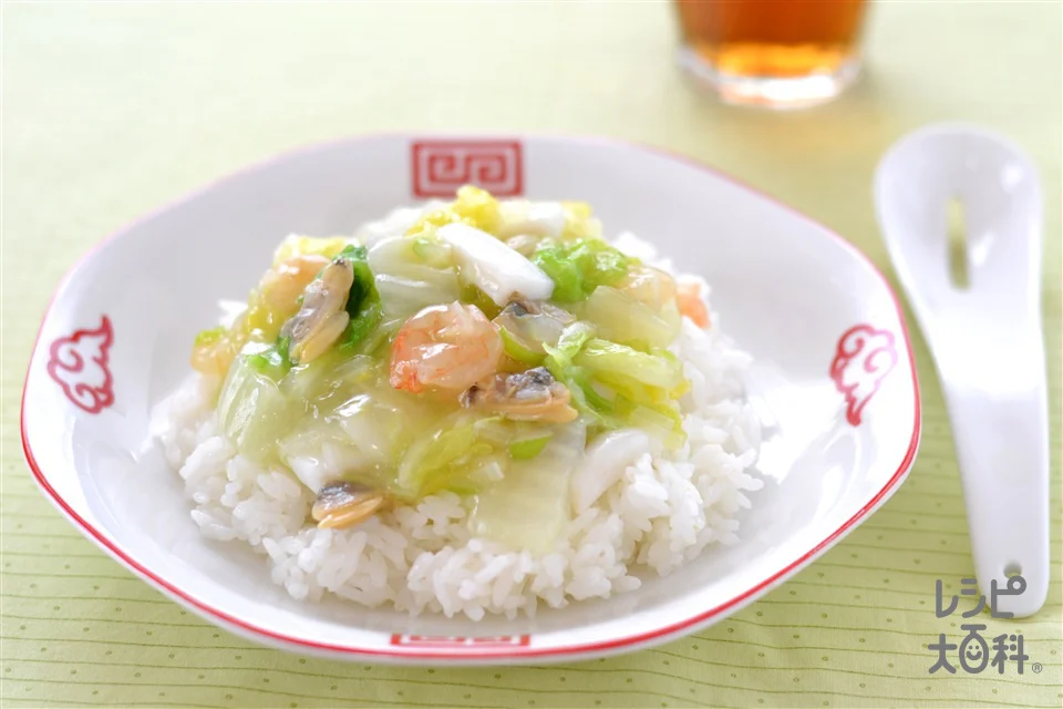 白菜と海鮮の中華丼