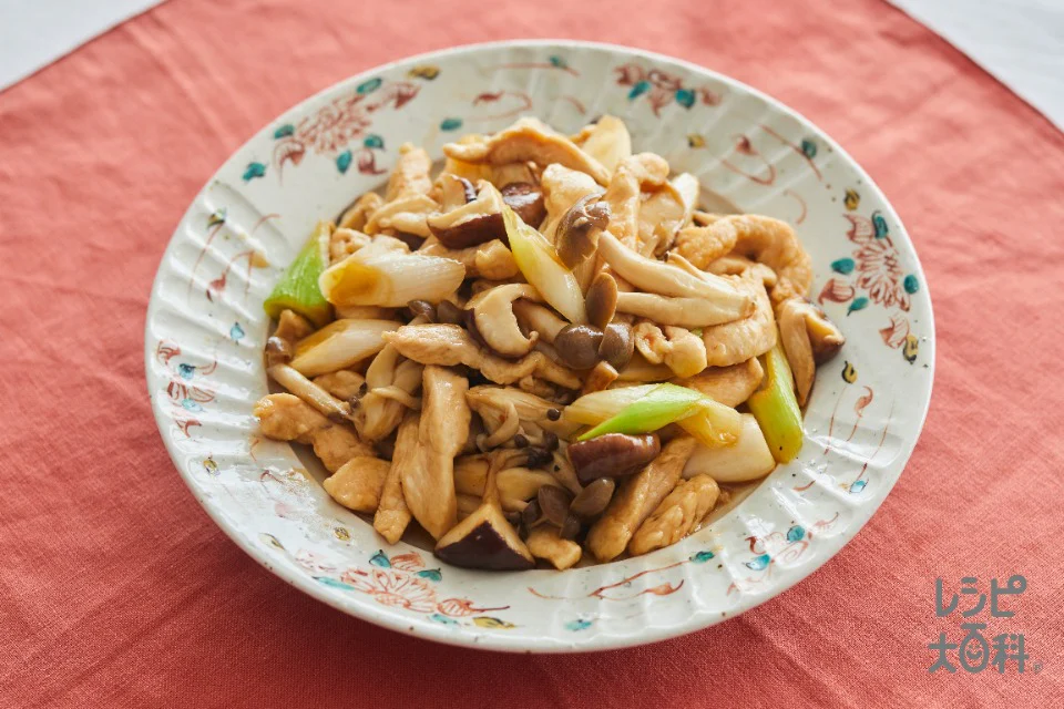 きのこの鶏ピリ炒め