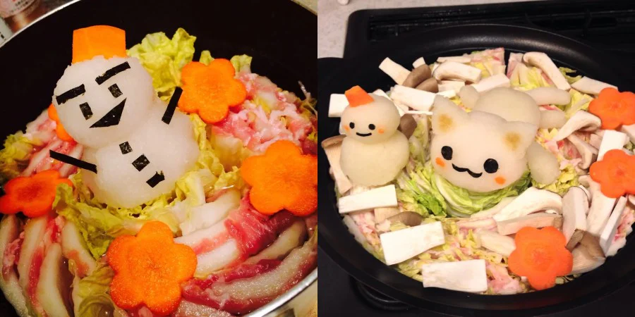 初デコはここから挑戦!丸めた大根おろしで作る「雪だるま」