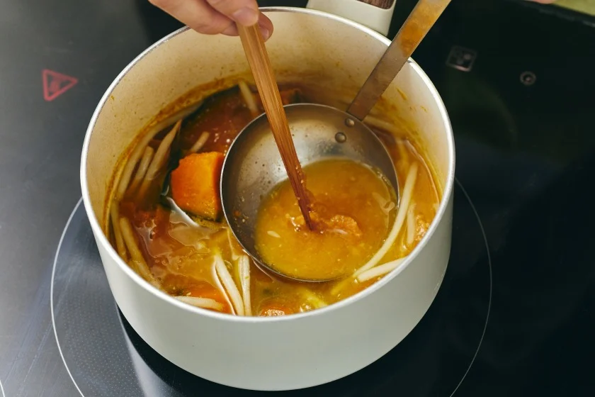 かぼちゃともやしの味噌汁のつくり方_2_1