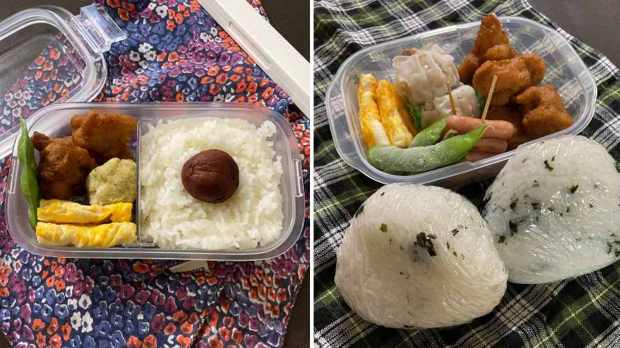画像左が浪崎さんご自身用、画像右がお子さん用に作ったお弁当