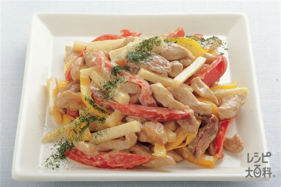 豚肉とパプリカのマヨネーズ炒め
