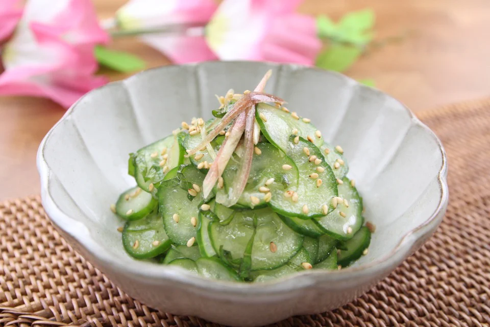 きゅうりと香味野菜の酢の物