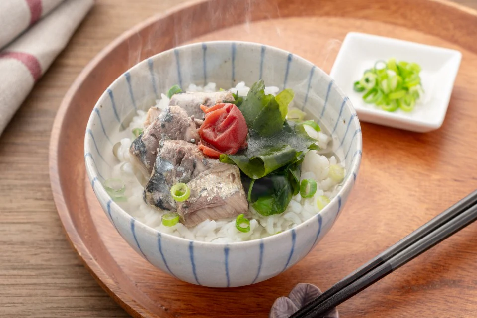 わかめといわしのさっぱり梅だし茶漬け