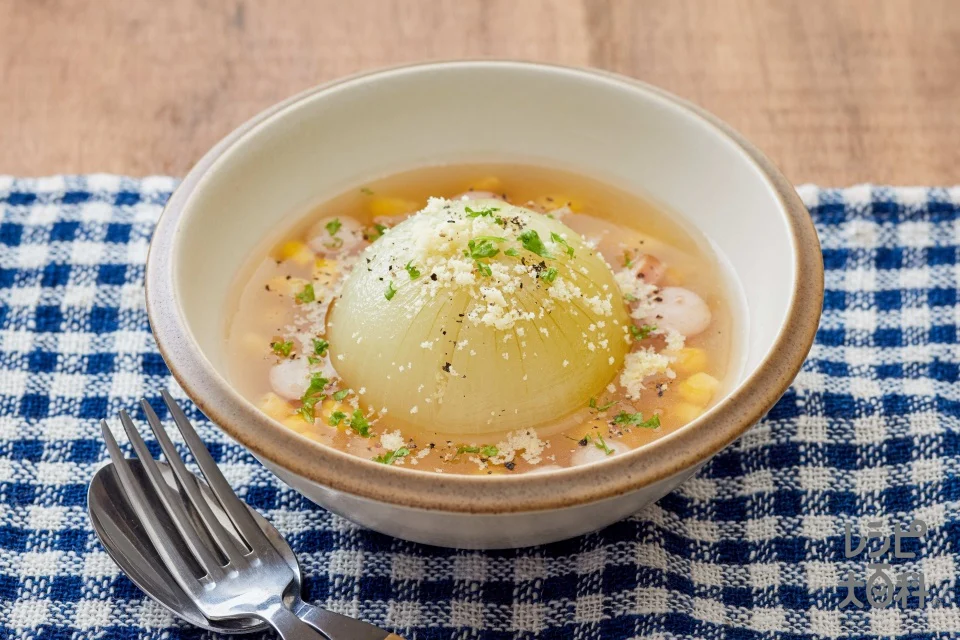 丸ごと玉ねぎの炊飯器スープ
