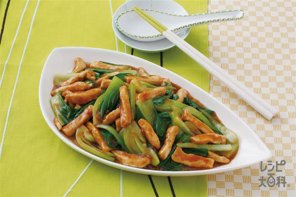 鶏肉・青菜のチンジャオ風