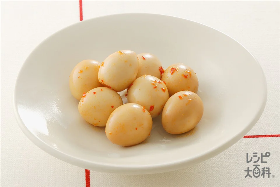 うずら卵の豆板醤じょうゆ漬け