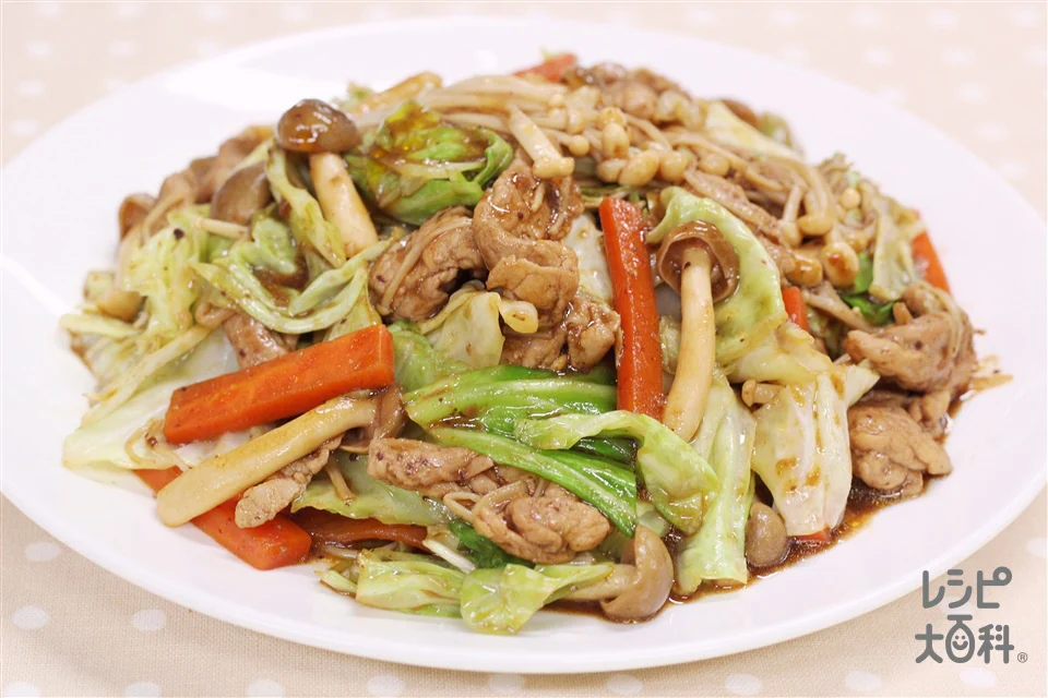 えのきとたっぷり野菜のみそ炒め