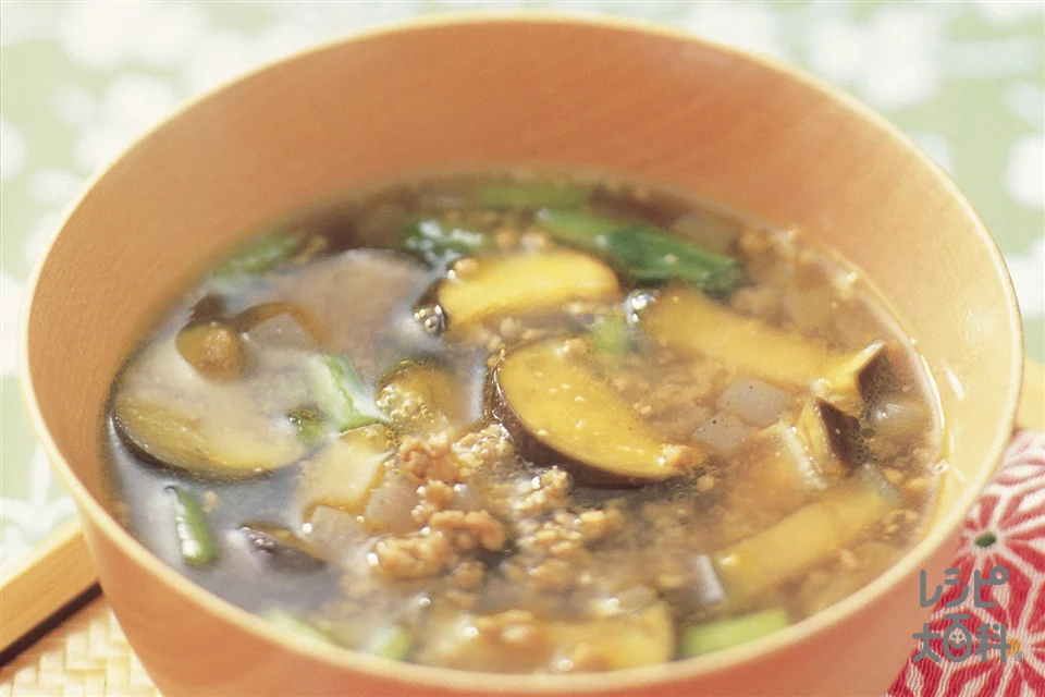 ひき肉となすのおかず椀カレーみそ