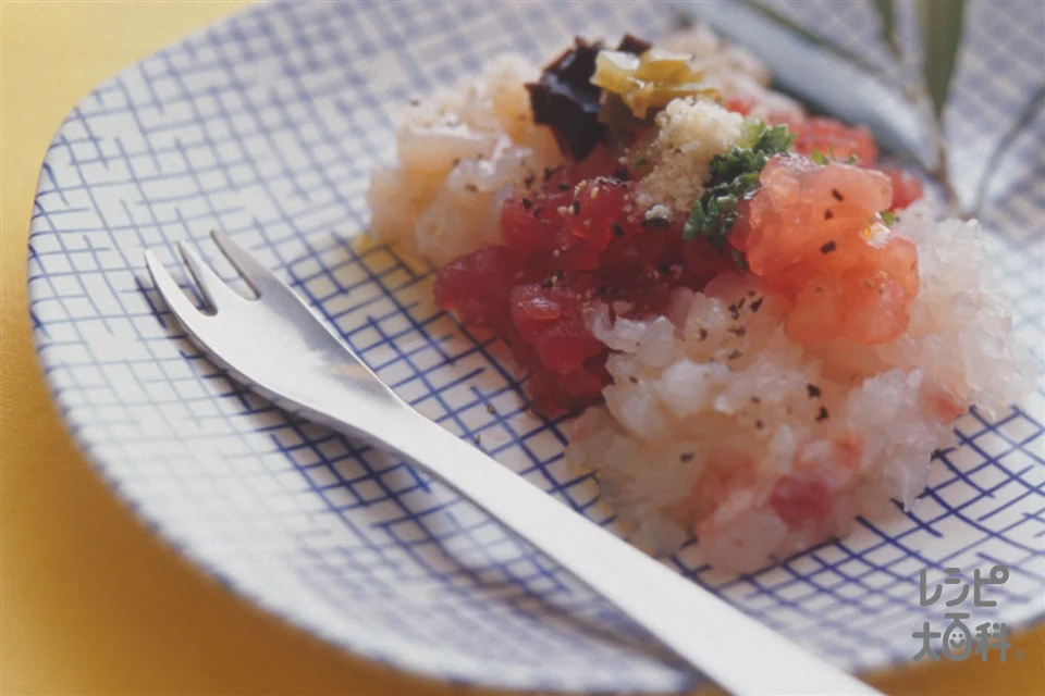刺身3種のタルタルステーキ風