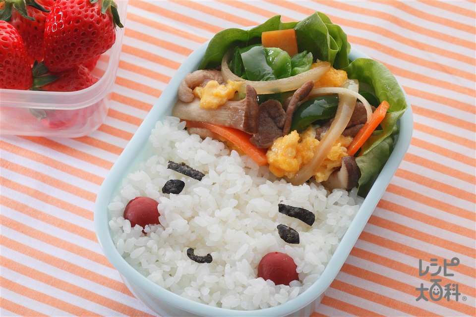 お弁当に！かんたん彩り肉野菜炒め