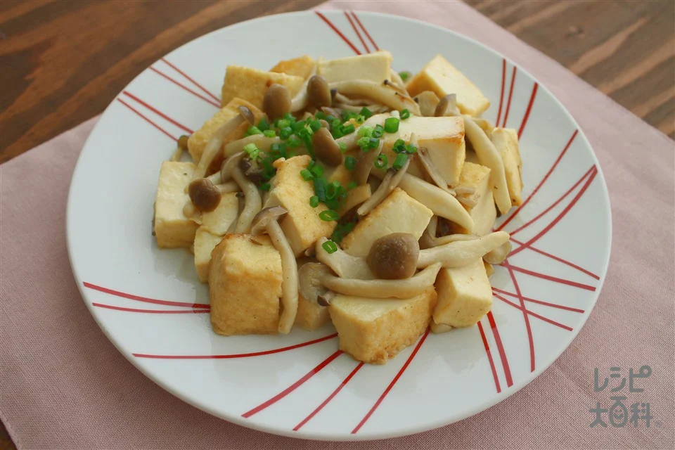 厚揚げときのこのマヨ炒め