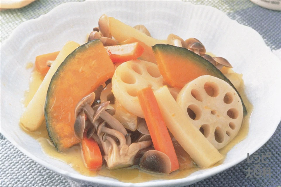根菜とかぼちゃ、しめじの和風マリネ