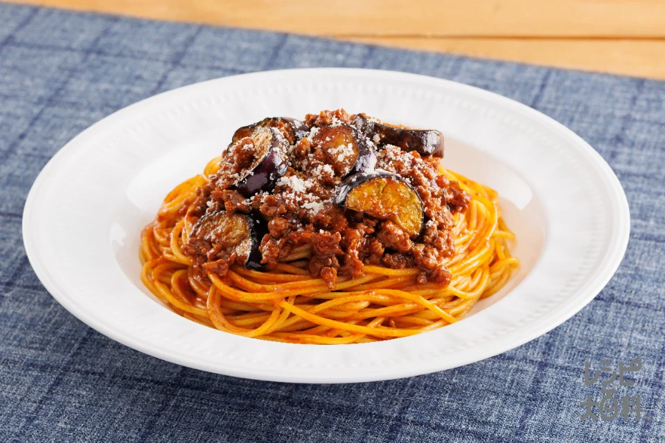 なすのボロネーゼ風パスタ