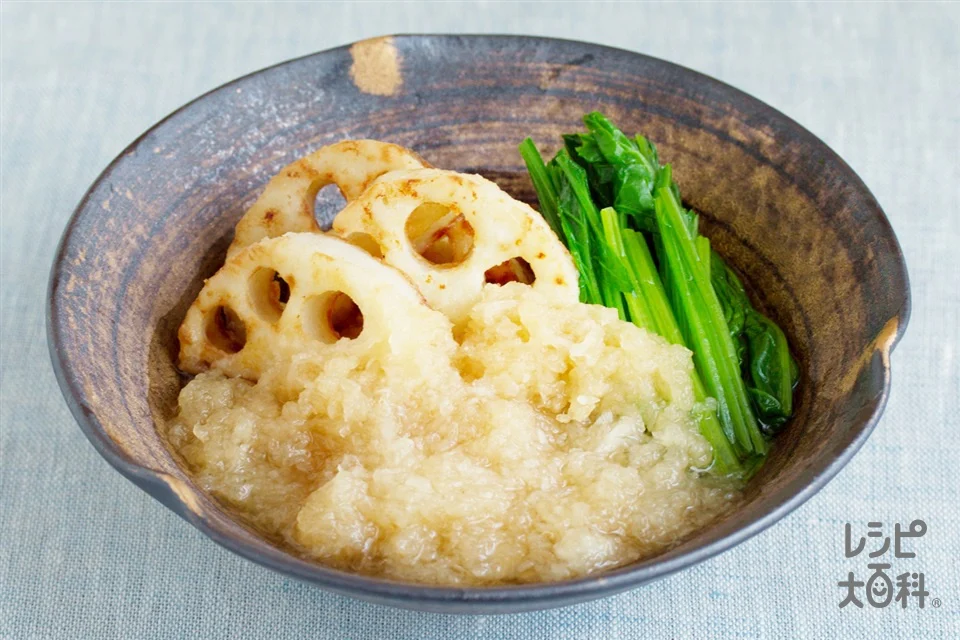 ほうれん草とレンコンのみぞれがけ
