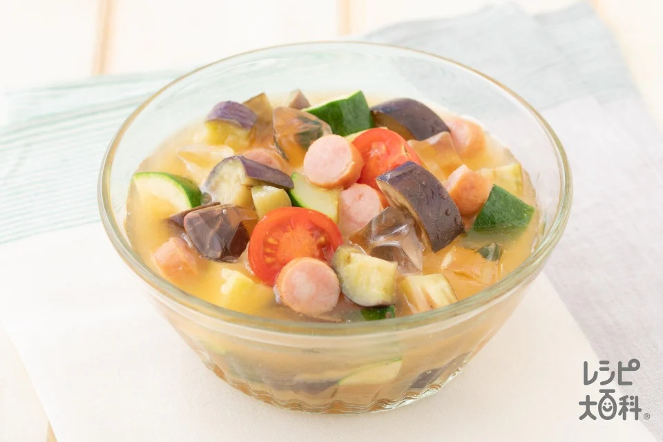 夏野菜の冷やしみそ汁