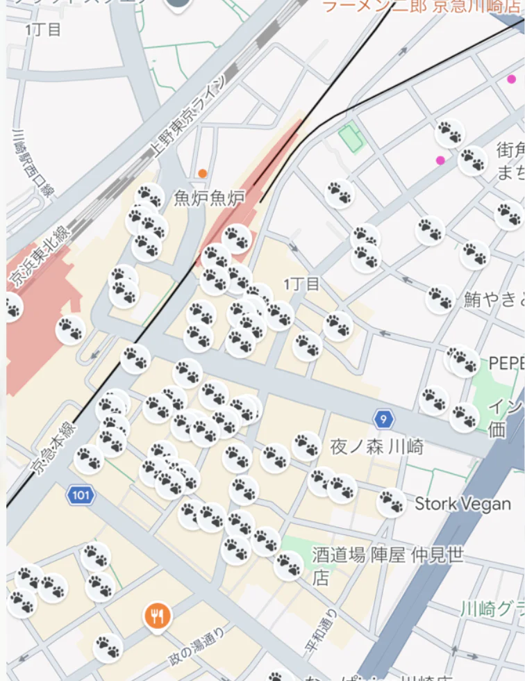 Googleマップの足跡