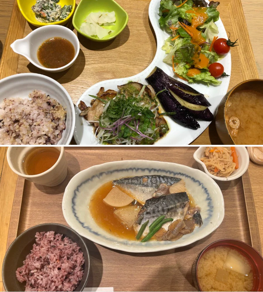 （写真上）吉村さんのある日の外食/（写真下）望月さんのある日の外食