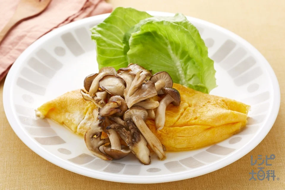 豆腐オムレツ きのこの香味バター炒めがけ