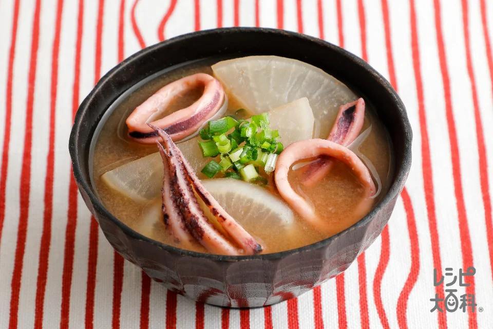 いかとバターのみそ汁