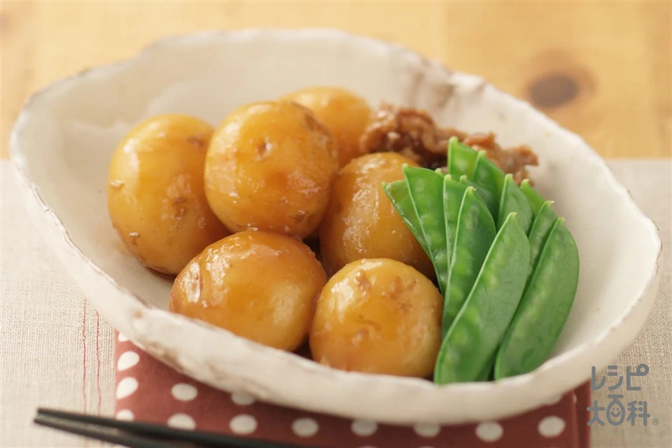 新じゃがの照り煮