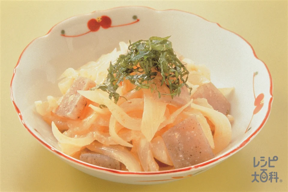 こんにゃくと玉ねぎのごまみそあえ
