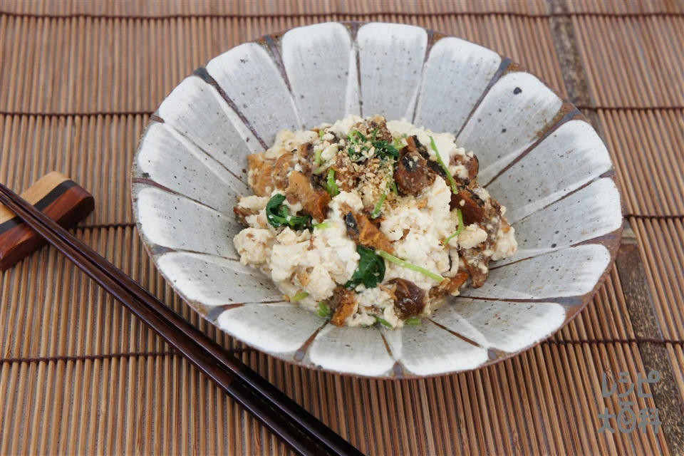 いわし缶のレンジくずし豆腐
