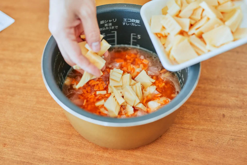 鶏肉とたけのこのだし炊きご飯のつくり方_3_1