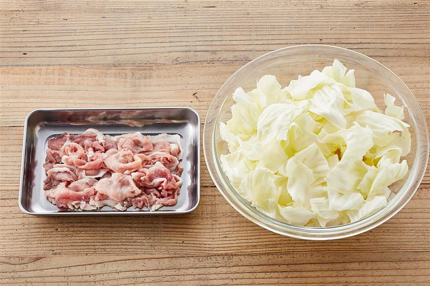 キャベツと豚肉のペペロンチーノのつくり方_1_1