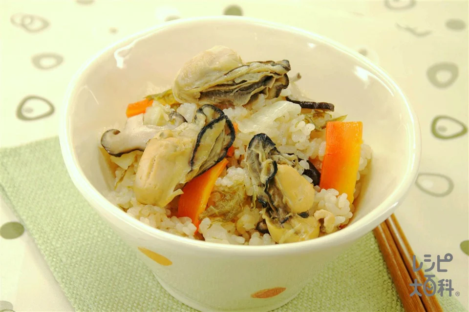 白菜とかきの炊き込みご飯