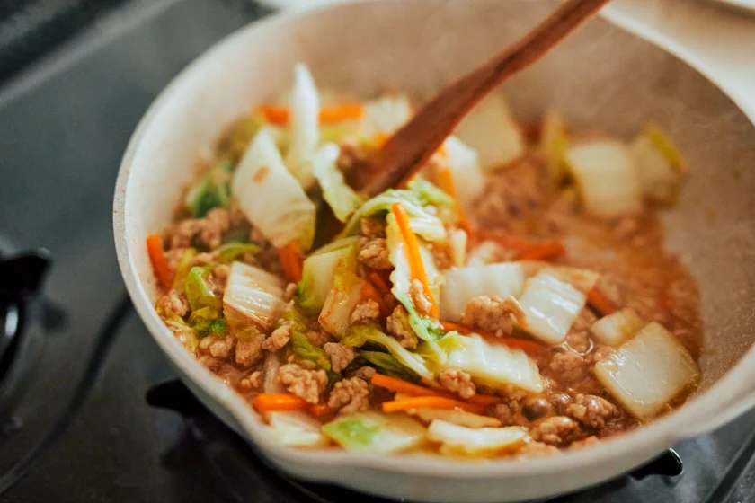 白菜とひき肉の帆立だし塩あんかけのつくり方_3_2