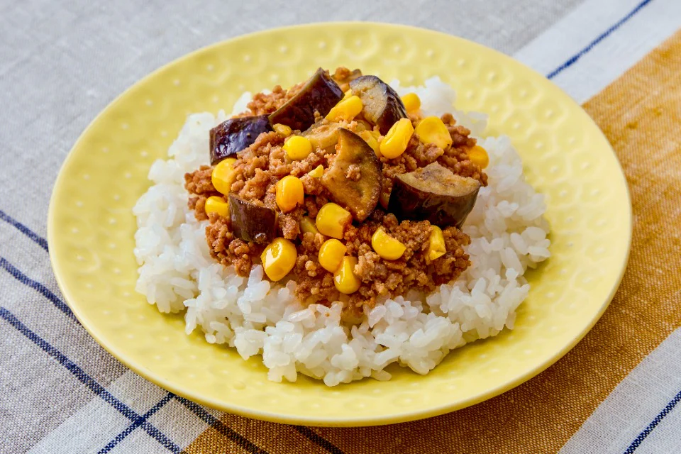 親子で!とろけるなすのクイックドライカレー(幼児食アレンジ)のつくり方_4_1