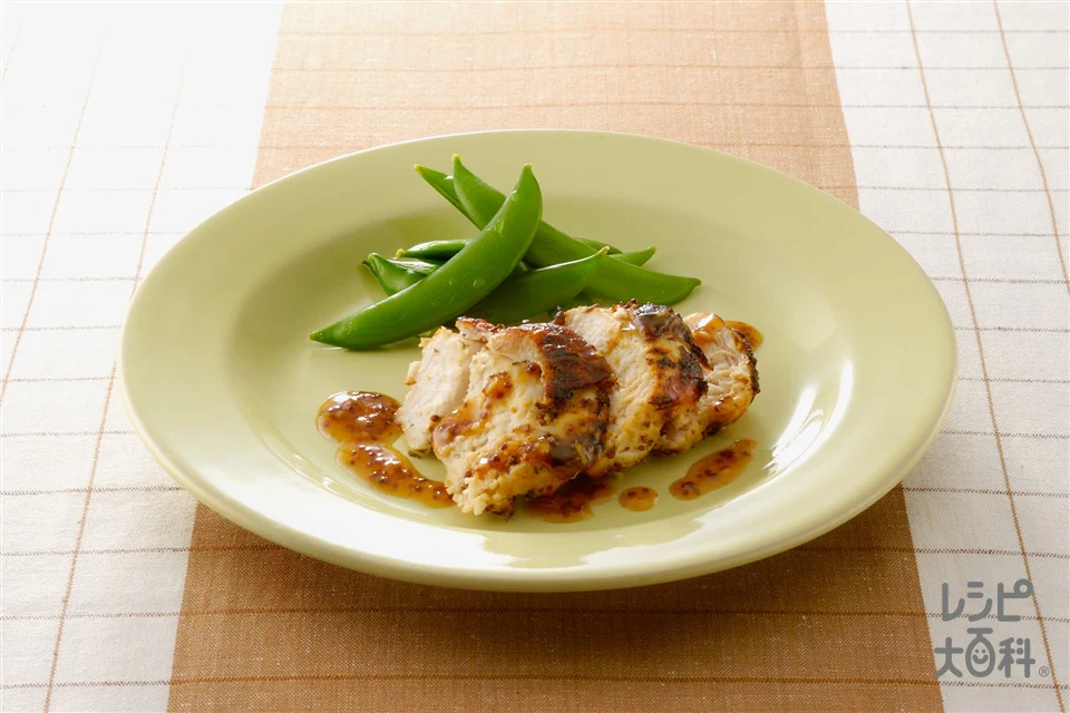 鶏肉のロースト　粒マスタードソース添え