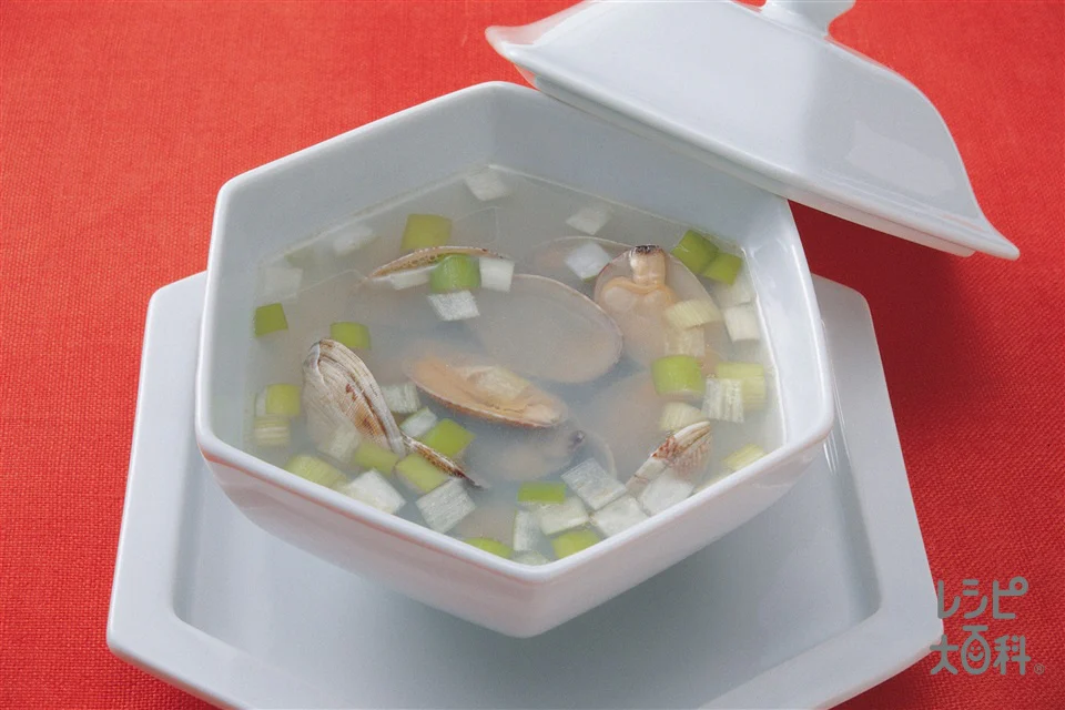 あさりとねぎの中国風スープ