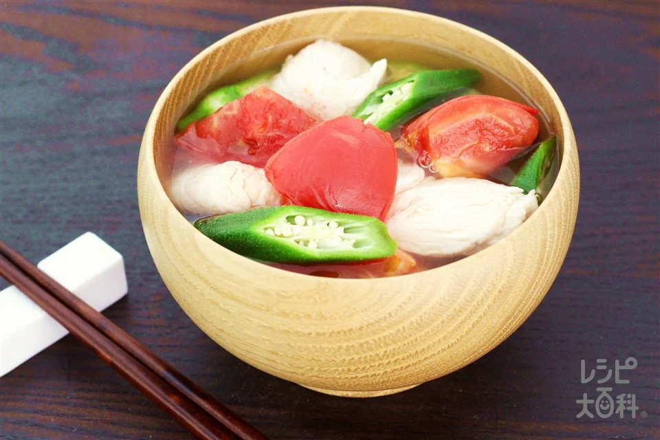 トマトとオクラの冷たいうま塩汁