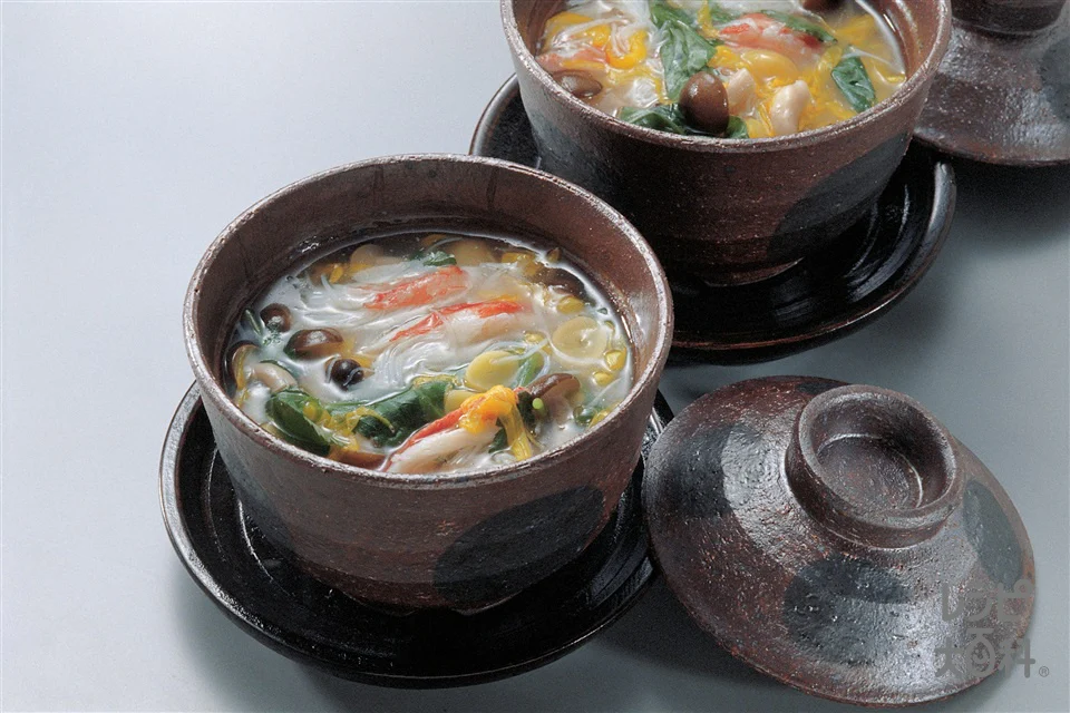 牛乳入り茶碗蒸し 5色あん