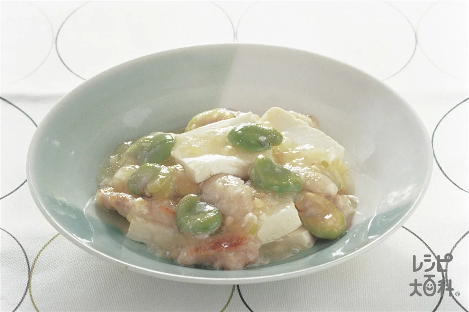 豆腐とそら豆のうま煮