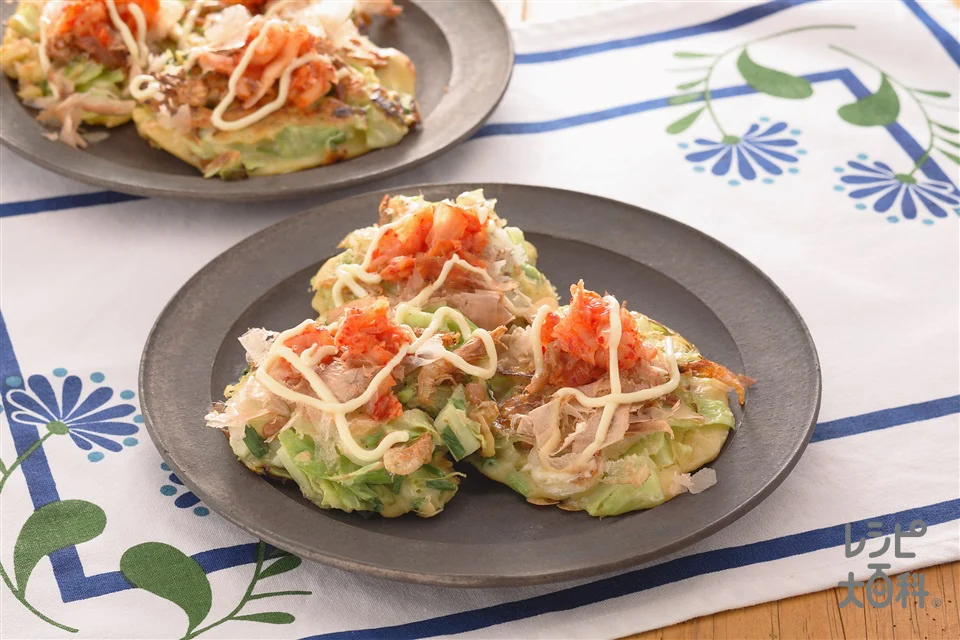 納豆キムチ海鮮風味お好み焼き
