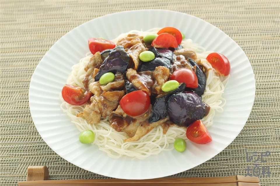 豚バラなすそうめん