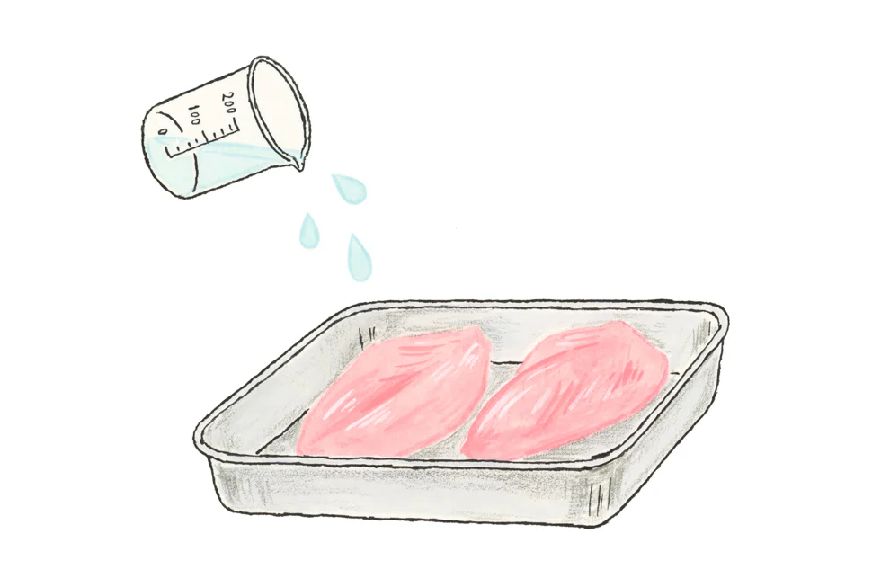 蒸し鶏作りに