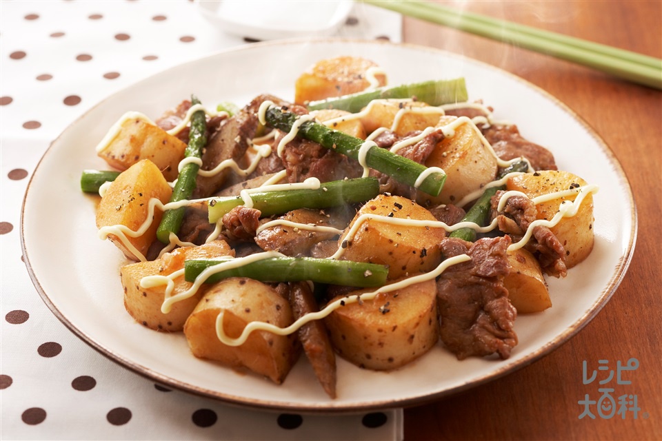 長いもと豚肉の焼き煮込み